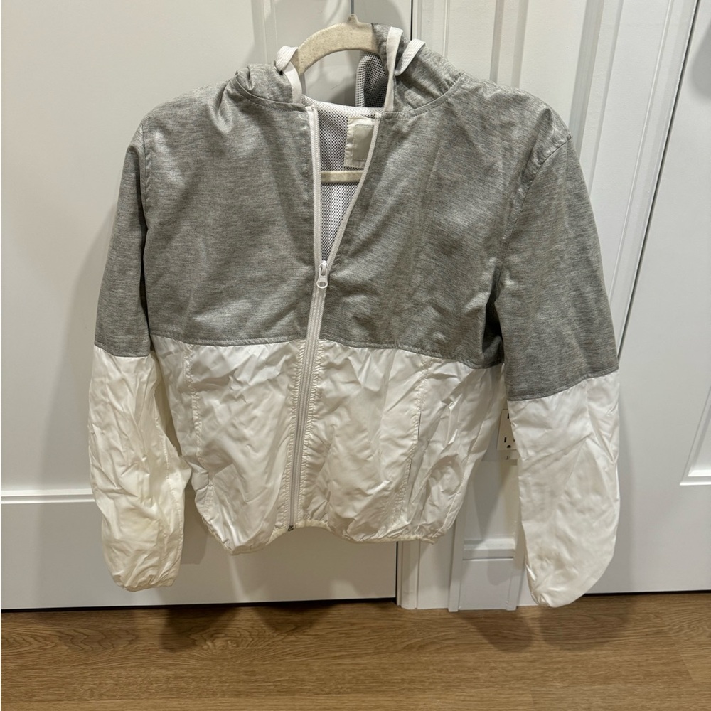 Forever 21 
Grey and white rain jacket